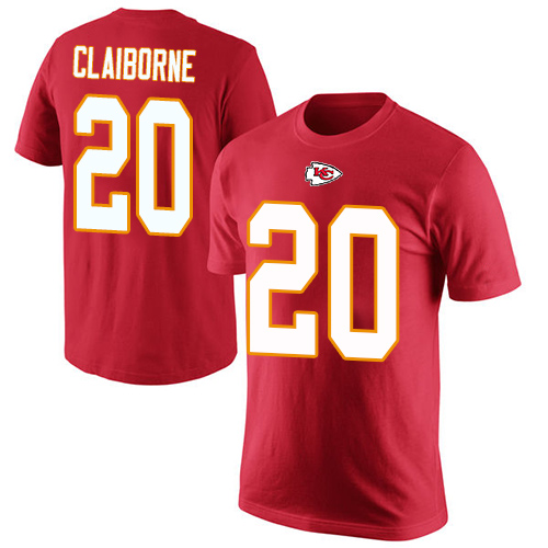 Men Kansas City Chiefs #20 Claiborne Morris Red Rush Pride Name and Number T-Shirt->nfl t-shirts->Sports Accessory